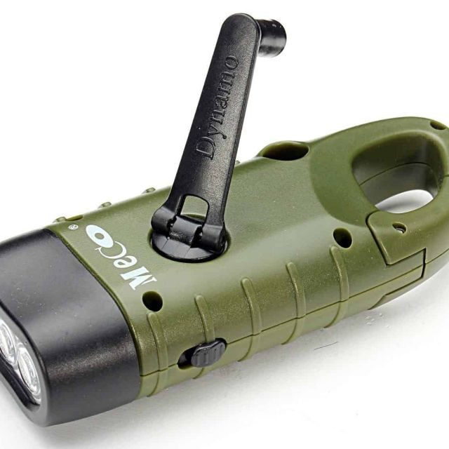 MECO Hand Cranking Solar Powered Rechargeable Flashlight