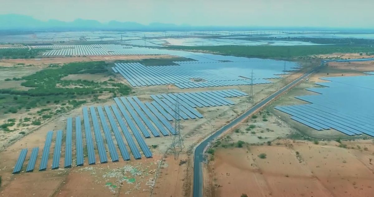 Pavagada solar power plant in Karnataka, India